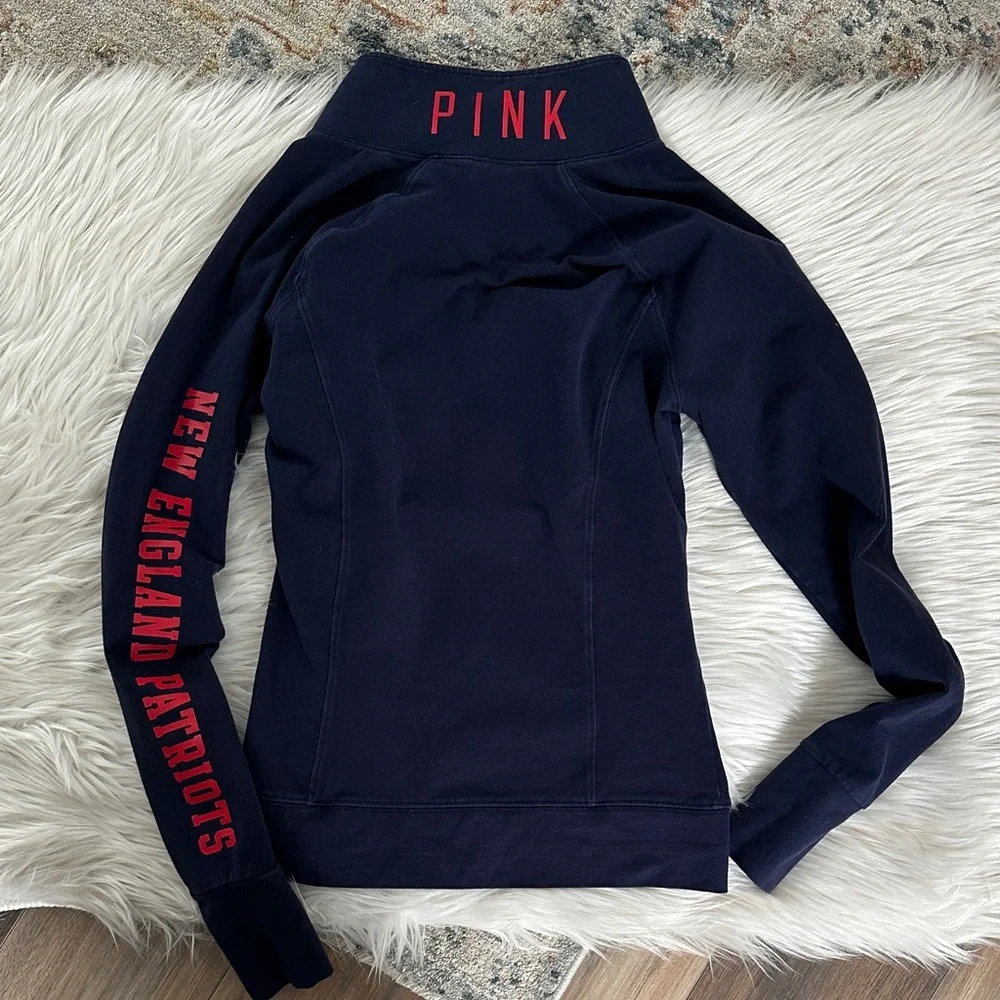 Pink NEW ENGLAND PATRIOTS Quarter-Zip Sweatshirt - Picture 7 of 7